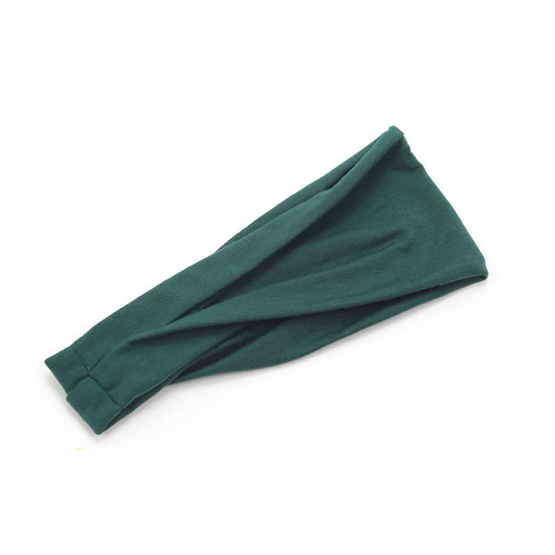 New Women Solid Color Elastic Hair Bands Yoga Headband Fashion Turban Makeup Hair Hoop Vintag Knotted Headwrap Hair Accessories