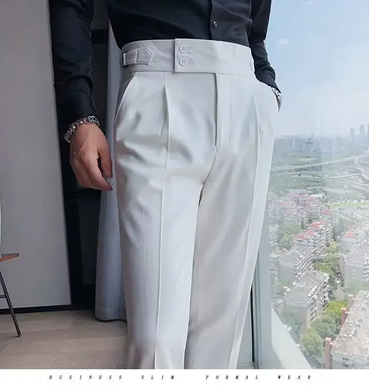Men's Straight-leg High-waisted Casual Suit Pants High-end Feelslims Slimming Effective Spring Autumn Seasonal Pants