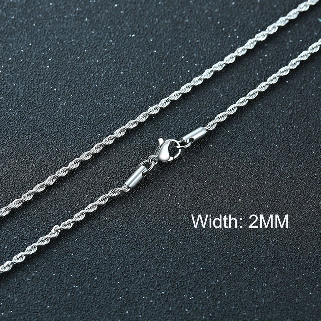 3/5/7/9/11MM Cuban Chain Necklaces for Men Women,Stainless Steel Curb Link Chain Collar,Jewelry Gift for Dad Husband BFF