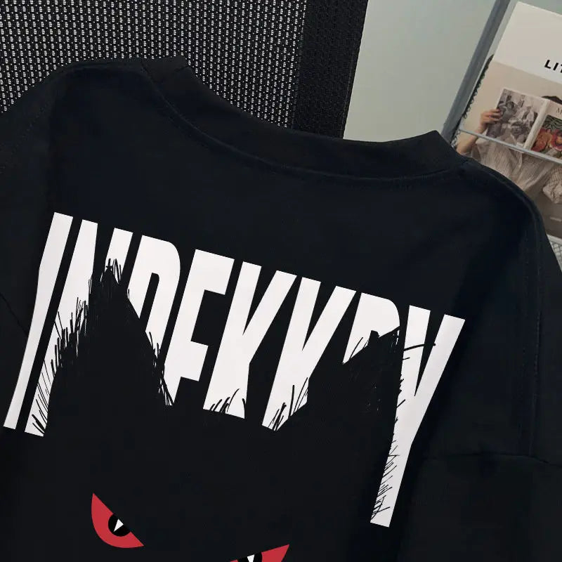 2025 Summer High Street Men and Women Trendy Personalized Letter Printed Round Neck Short Sleeve Couple Loose Casual T-shirt y2k