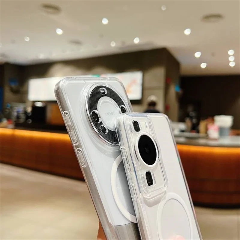 For Magsafe Magnetic Transparent Case For Samsung Galaxy S24 S23 S22 S21 S20FE Plus Note 20 Ultra A14 A34 A52 A53 A54 Soft Cover