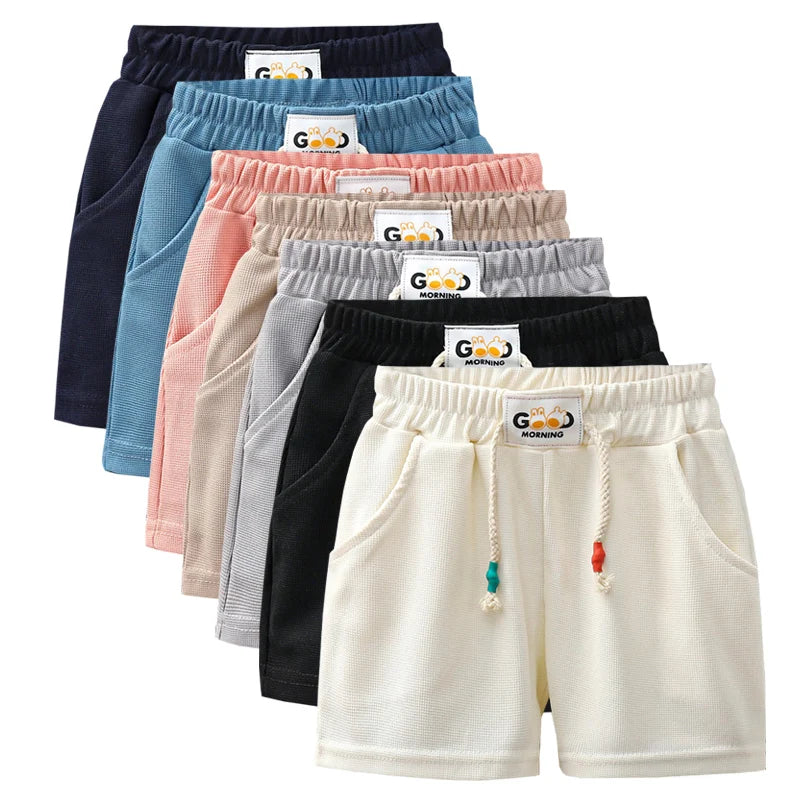 1pcs Summer Kids Shorts Boys Girls Solid Color Short Baby Solid Color Casual Pant Children Short Pant  Sport Clothing Outwear