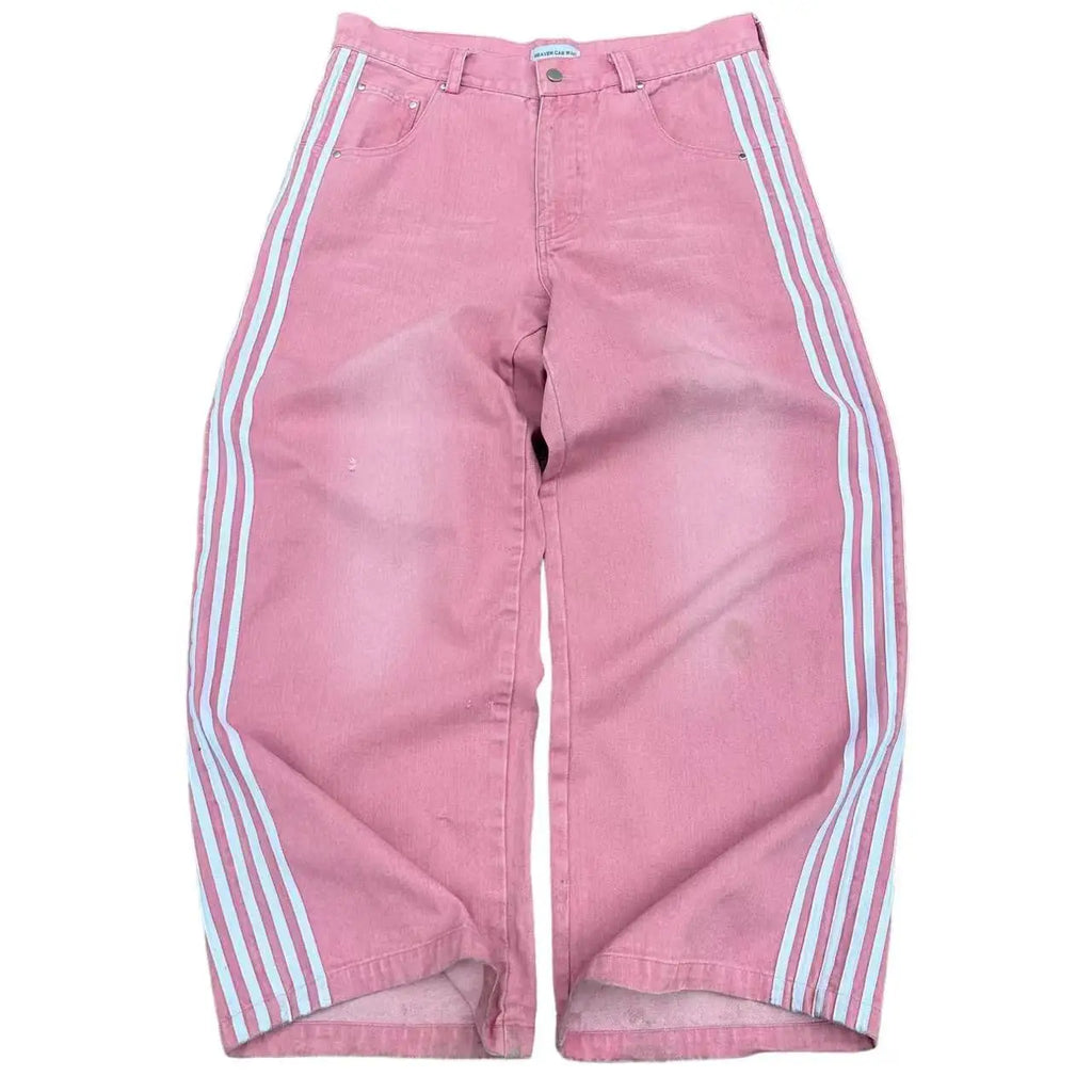 Y2k men baggy jeans Harajuku Fashion new striped wide-leg pants Punk Gothic street lovers casual oversized straight leg pants