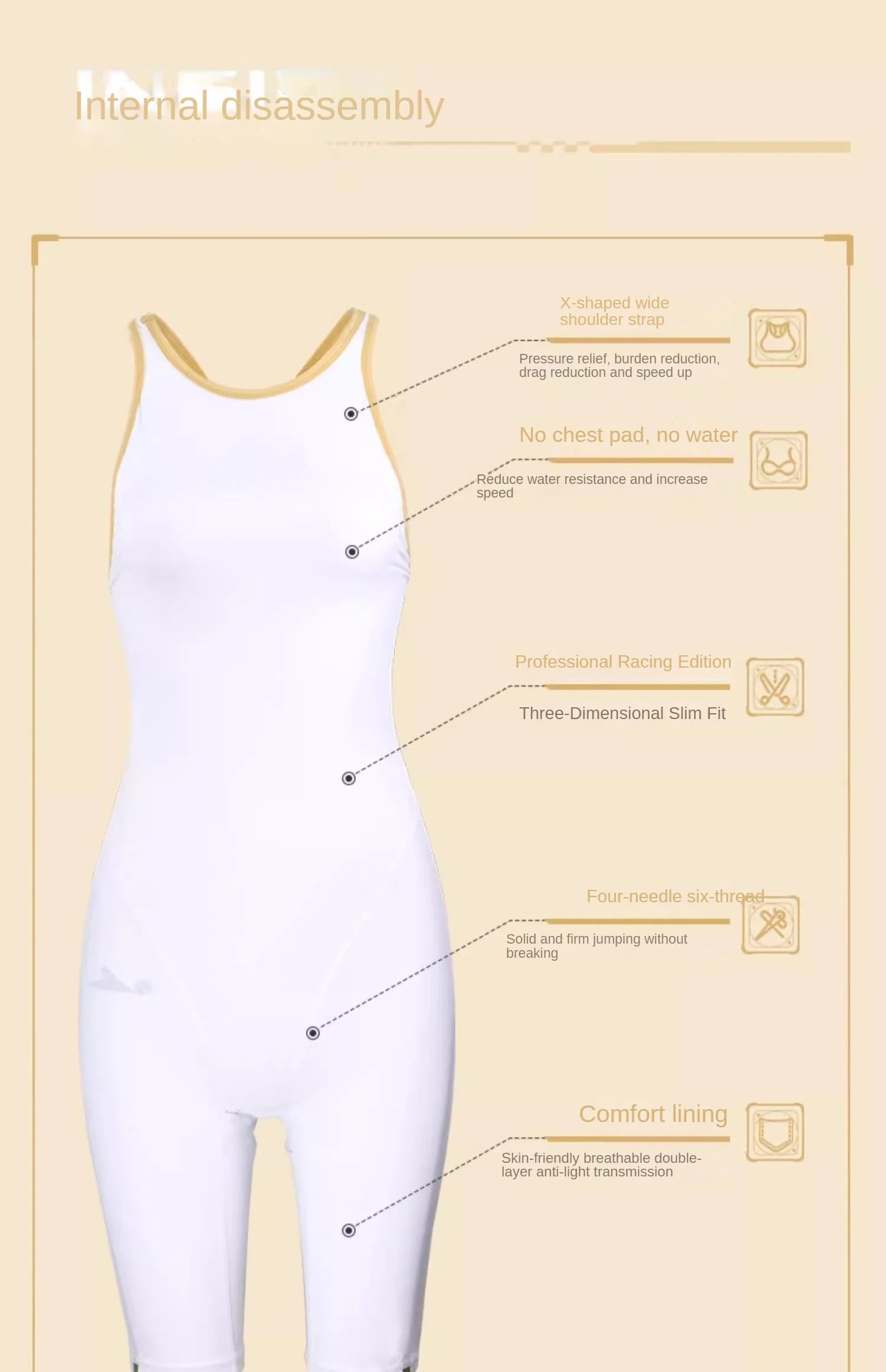 Super-Premium Quality Spandex Competitive Swimsuit White Women Fastskin Knee-Length Training Swimsuit Ladies Swimming Outfit